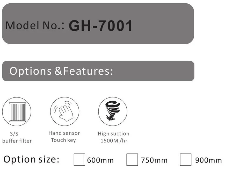 A cozinha de Best Wall Mounted do fabricante de China moderou a capa de vidro Gh-7001 da escala