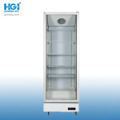 Forte 500L Refrigerador Direto de Vidro Templado de Porta Única Refrigerador de Vitrine Vertical