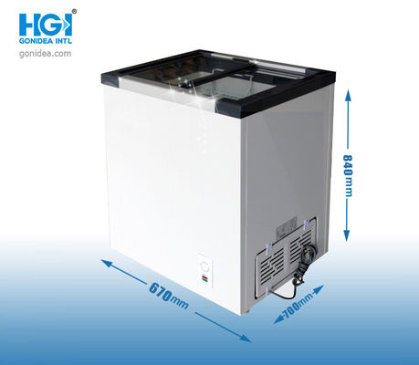 A porta deslizante 4 do congelador profundo aberto superior da caixa 108L roda o controle mecânico do Temp